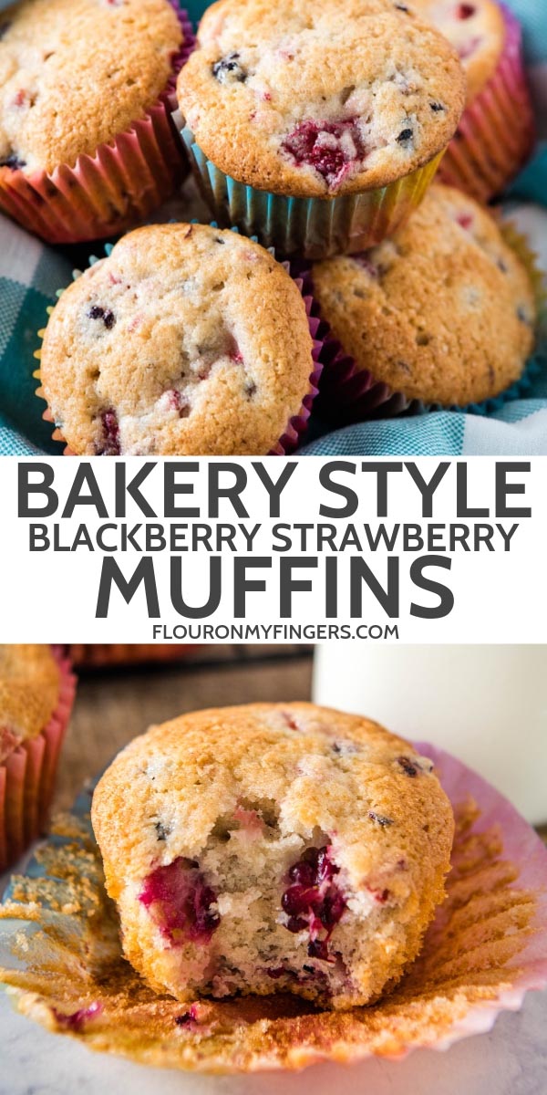 bakery style blackberry and strawberry muffin recipe