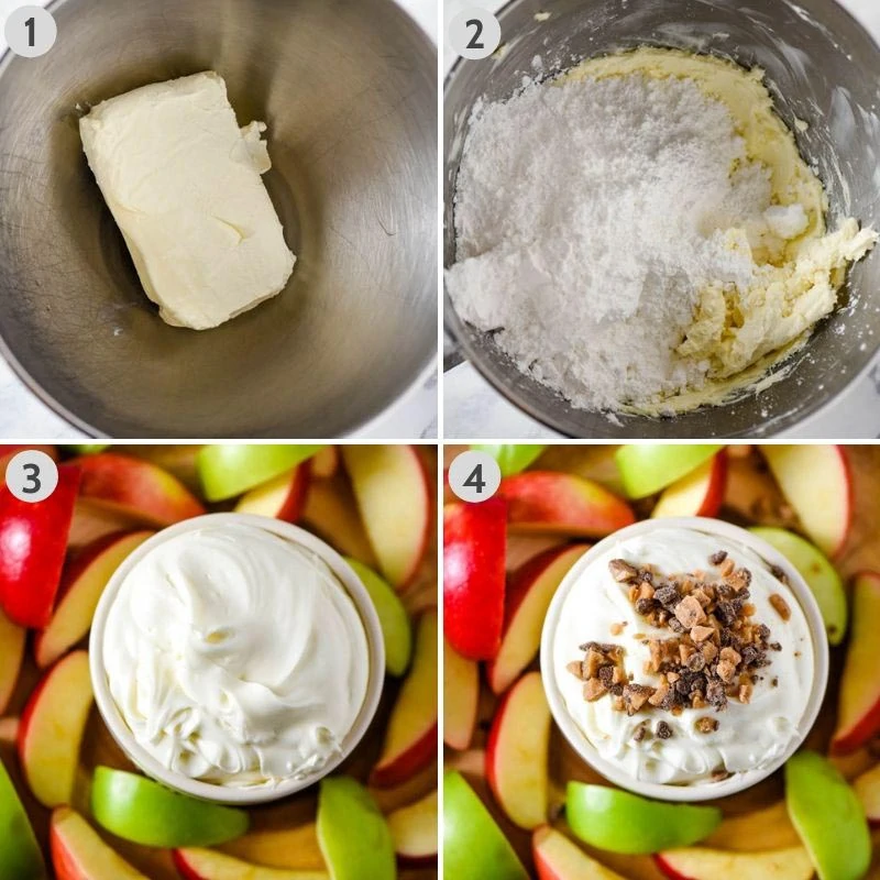 steps for how to make caramel apple dip