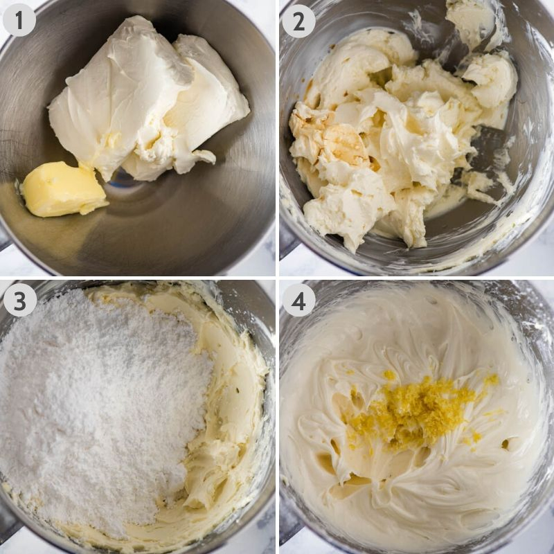 how to make lemon cream cheese frosting in KitchenAid mixing bowl