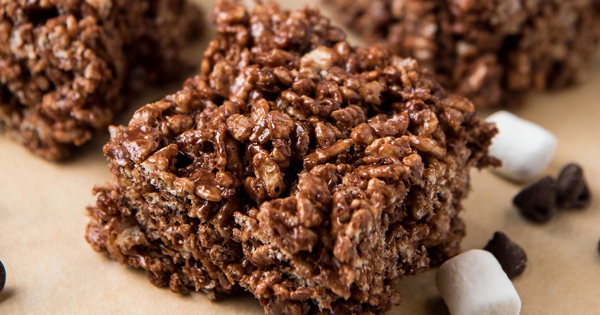 Easy Chocolate Rice Krispie Treats Recipe Flour on My Fingers