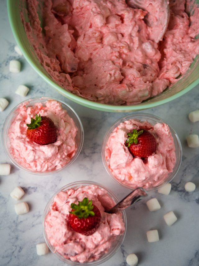 Strawberry Jello Salad with Cottage Cheese