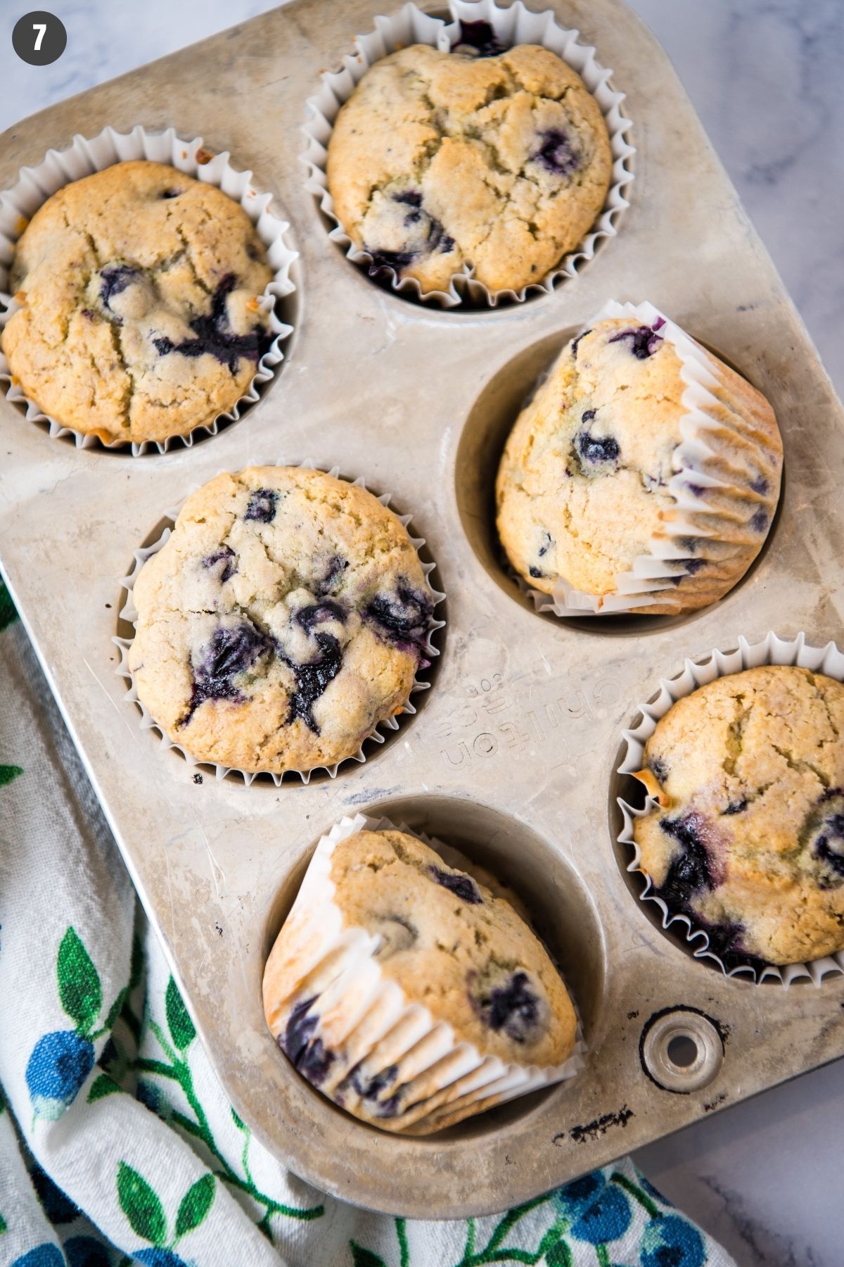 best gluten-free blueberry muffins baked in vintage muffin tin