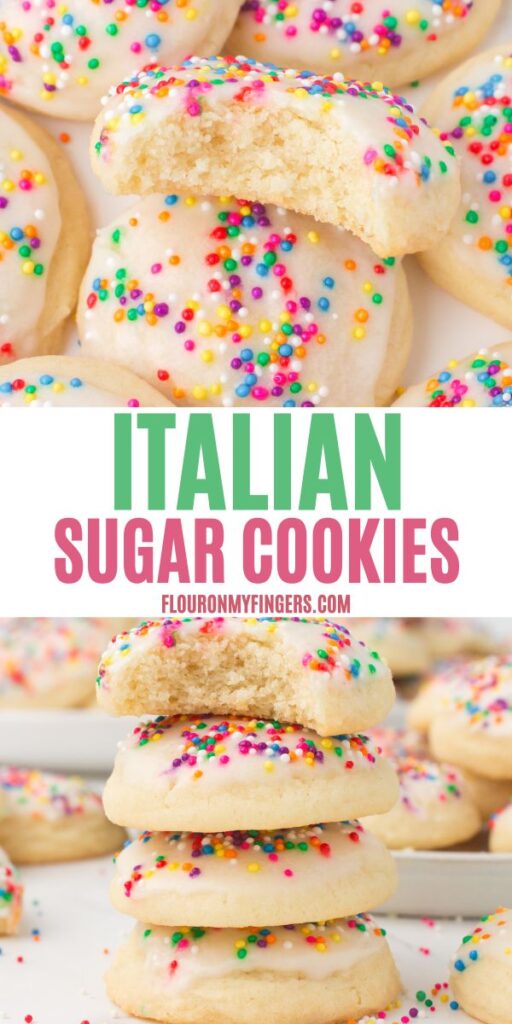 2 step photo collage showing Italian sugar cookies