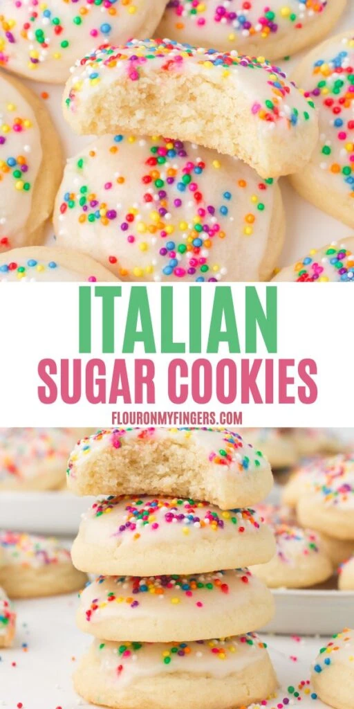 2 step photo collage showing Italian sugar cookies